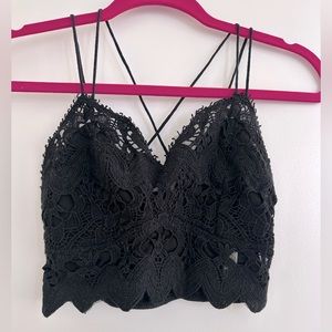 Free People Black Lace Bralette
